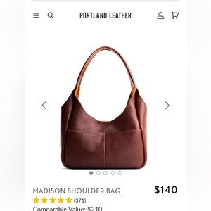 Portland Leather Madison Shoulder Bag in Nutmeg